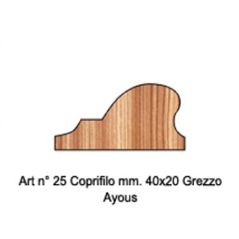 PROFILO COD25 AYOUS GREZZO 40X20MM 3MT 