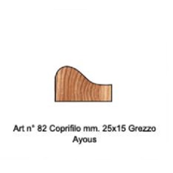 PROFILO COD82 AYOUS GREZZO 25X15MM 3MT 