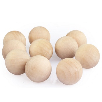 PALLINE LEGNO GREZZO 25MM Ø,  6PZ