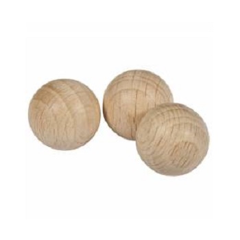 PALLINE LEGNO GREZZO 35MM Ø,  3PZ