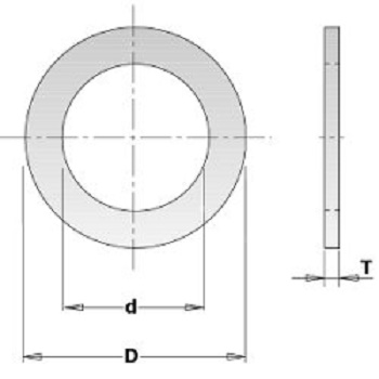 ANELLO RIDUZIONE D30 d25,4  Sp. Lav 2MM