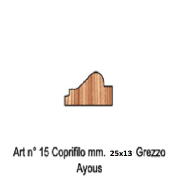 PROFILO COD18B AYOUS GREZZO 25X13MM 3MT 